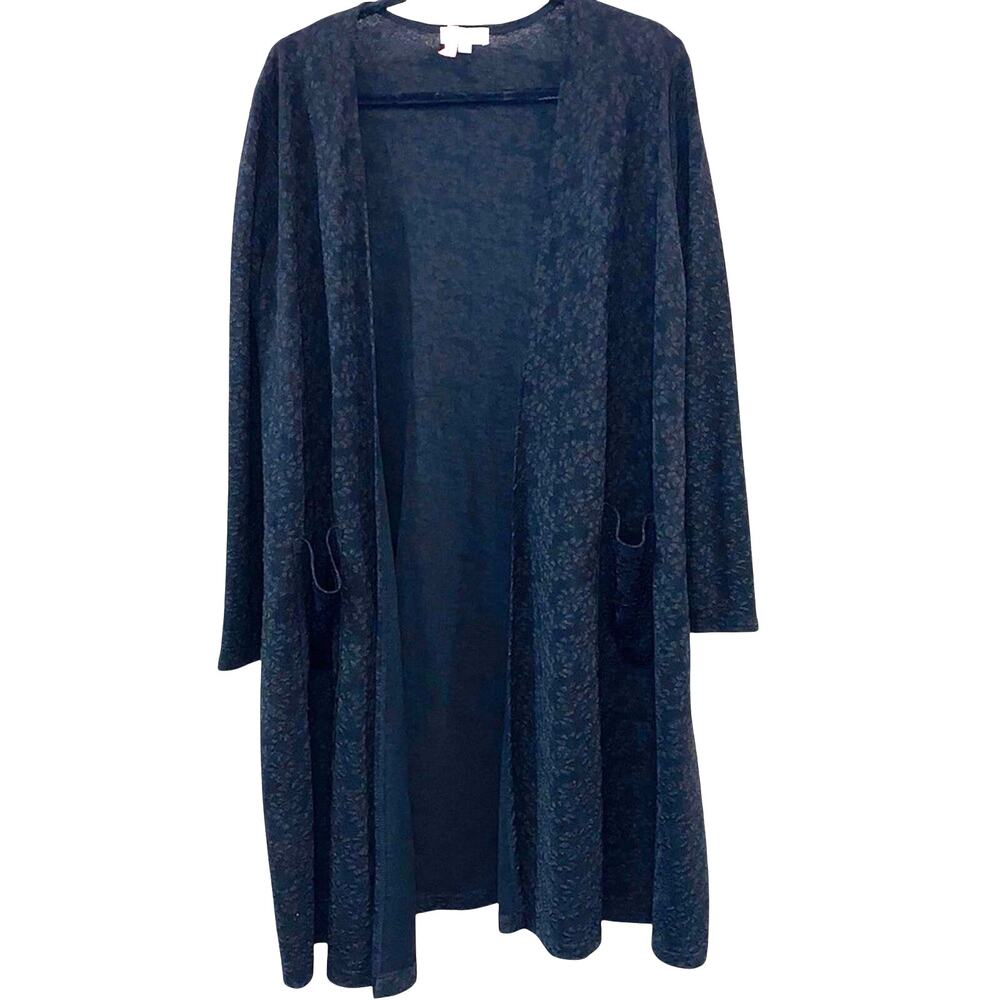 LuLaRoe Open‎ Front Cardigan Small Black Textured Duster Lightweight Layering